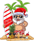 Christmas Santa Hawaiian Surfing