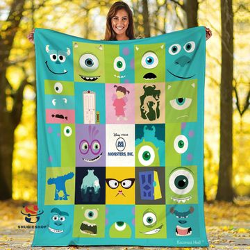 Personalized  Monster University Fleece Blanket,  Monster INC Lover Gift