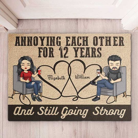 Annoying Each Other For Decades And Still Going Strong - Gift For Couples, Husband Wife, Personalized Decorative Mat