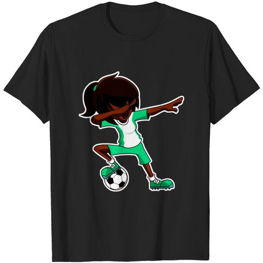 Nigeria Soccer Jersey T-shirt Dabbing Soccer Girl Nigeria Jersey, Nigerian Kids Dab Gifts