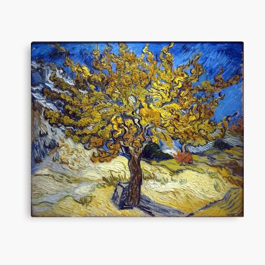 Van Gogh's Famous oil painting, The Mulberry Tree. Canvas