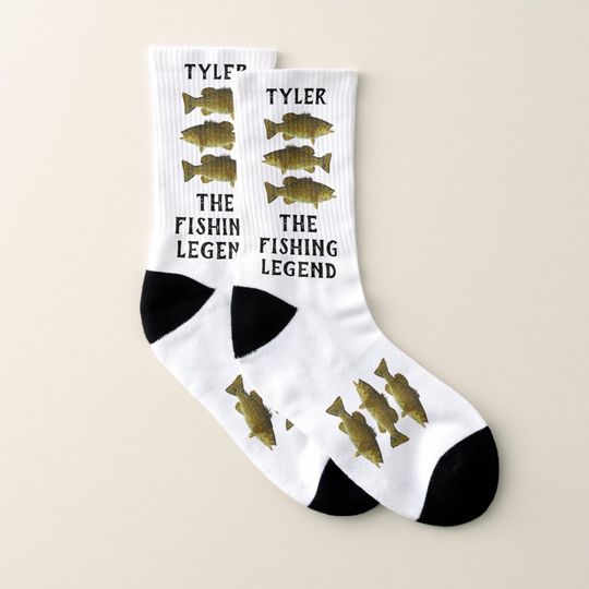 Smallmouth Bass Fishing The Legend Name Funny Socks