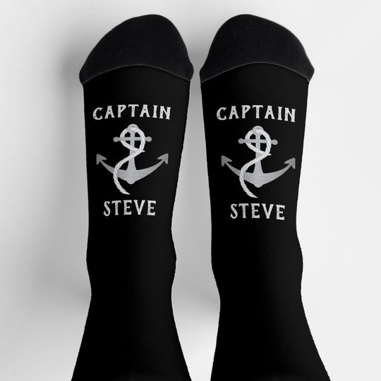 Captain Nautical Name Anchor Sailing Socks