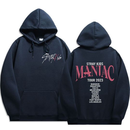 Stray Kids 2023 Maniac World Tour Hoodie, K-pop Streetwear JYP Hooded Sweatshirts