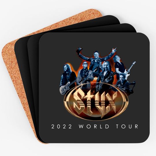 STYX World Tour 2022 Unisex Coasters with Dates, Vtg STYX Tour 2022 T Shirt