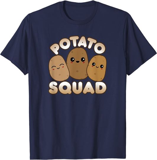 Funny Potato Gift Cute Kawaii Style Smiling Potato Squad T-Shirt