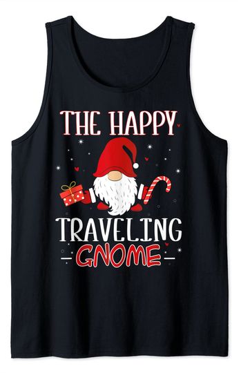 Traveling Christmas Gnome Costume Matching Family Tank Top