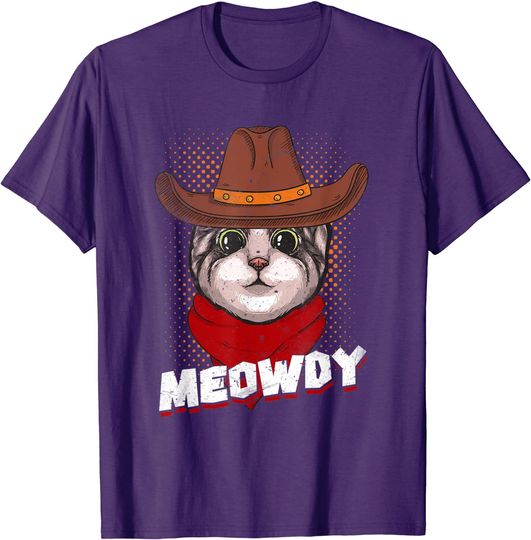 Cowboy Cat T-shirt Meowdy Funny Wild West Texas Cowboy Cat Meme Kitten Lovers