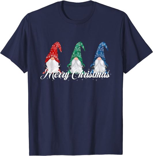 Merry Christmas Three Cute Gnomes T-Shirt