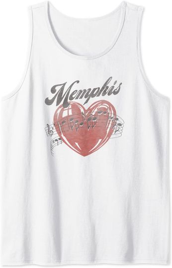 Music Notes Heart Tank Top Trendy Memphis Music Notes Beating Heart