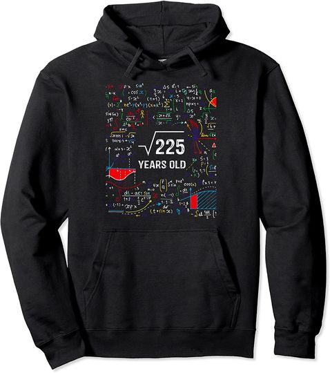 225 Square Root Hoodie 15th Birthday Shirt 15 Years Old Kid Gift Pullover