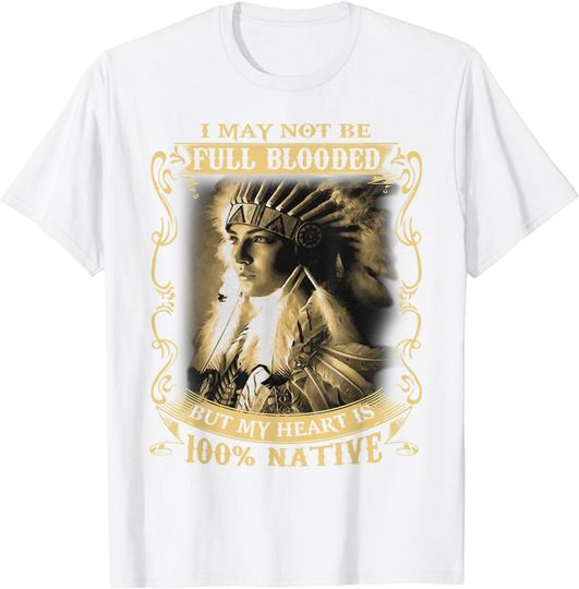 Native Heart with feathers. Indigenous people gift T-Shirt