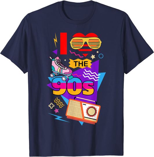 I Love the 90s Boombox Music Retro Graphic T-Shirt