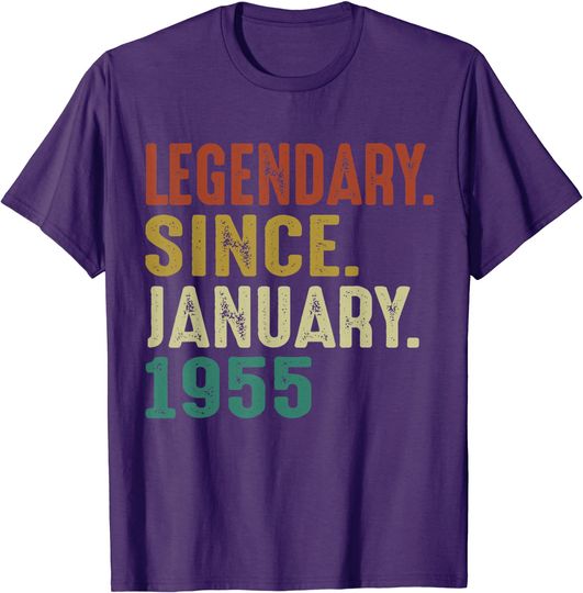 Vintage Legendary Since January 1955 67th Birthday Gifts T-Shirt