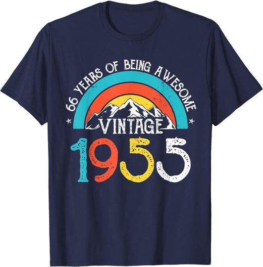 66 Years Old Vintage 1955 66th Birthday Men Women T-Shirt