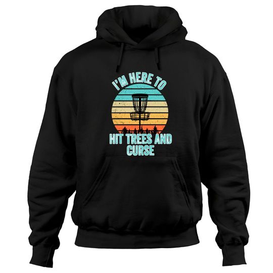 Disc Golf Hoodie Funny Hit Trees and Curse Retro Disc Golf Gi Hoodie