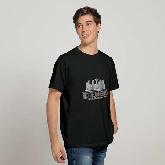 Rio De Janeiro Skyline Brasilien Schriftzug T Shirt