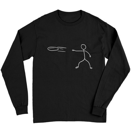 Funny Stickman Disc Golf Player Sports Lover Long Sleeves