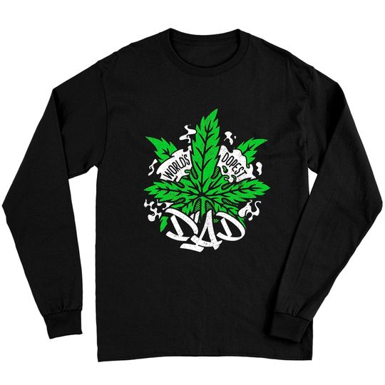 World's Dopest Dad Men Cannabis Leaf Weed Father Long Sleeves