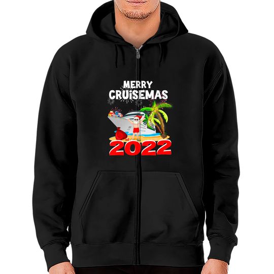 Merry Cruisemas 2021 Christmas Santa Claus Cruise Zip Hoodie