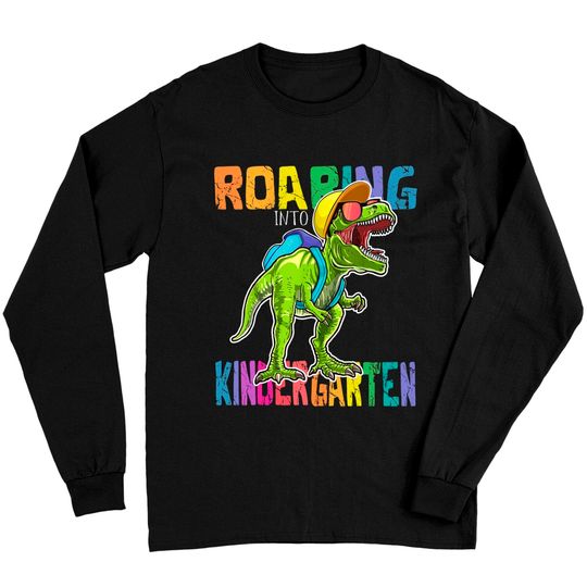Roaring Kindergarten Dinosaur T Rex Back to School Boys Long Sleeves