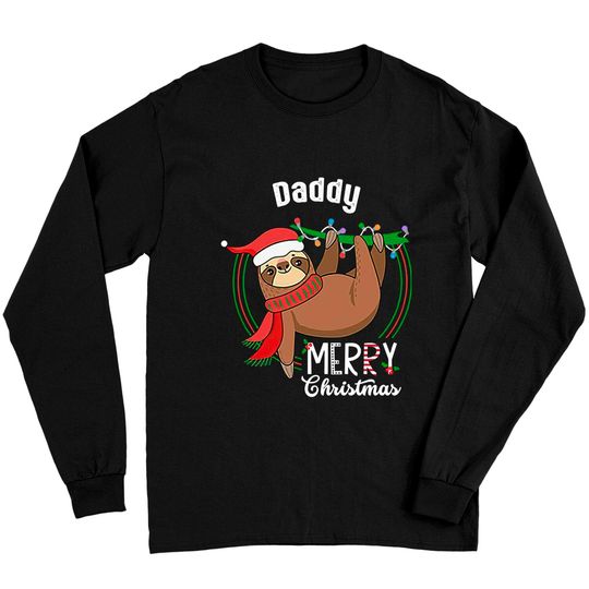 Custom Matching Sloth Merry Christmas Pajamas Daddy Long Sleeves