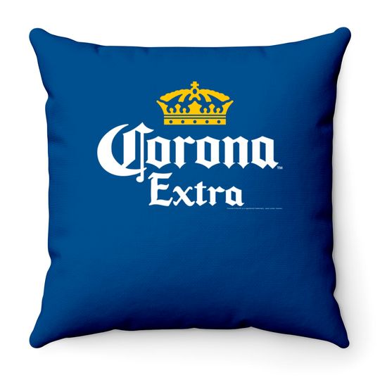Corona Gold Crown Graphic Throw Pillows
