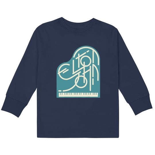 Elton John Official Piano Logo Kids Long Sleeve T-Shirts