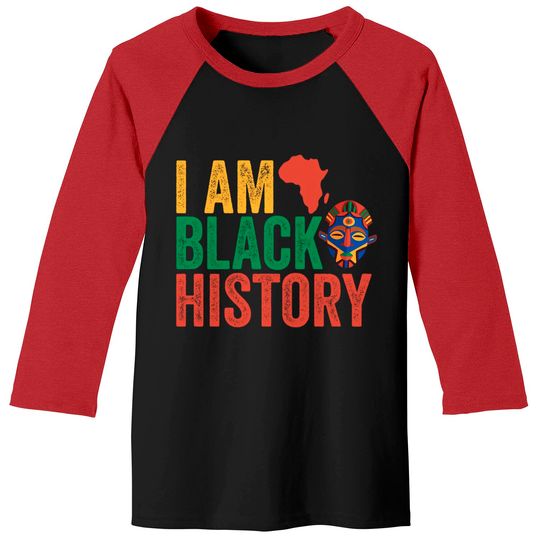 Black History Month Afro American I Am Black History Baseball Tees