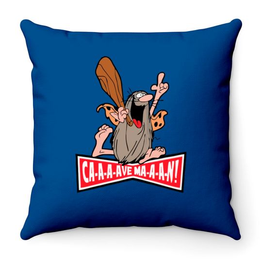 Captain Caveman Throw Pillows
