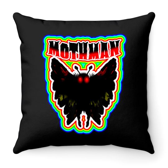 Mothman Throw Pillows Mothman Retro Colorful Gift Novelty
