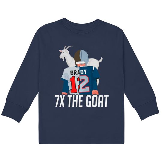 7X The Goat ( Tom Brady )  Kids Long Sleeve T-Shirts