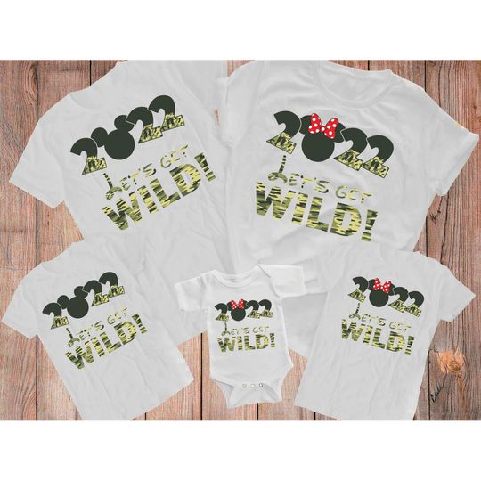 Disney Let's Get Wild Animal Kingdom Family Matching T-Shirts