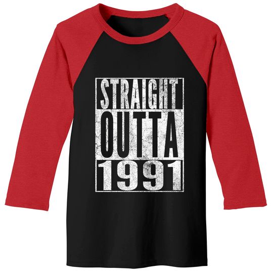 Straight Outta 1991 30th Birthday Gift Baseball Tees 30 Years Old Pullover Hoodie
