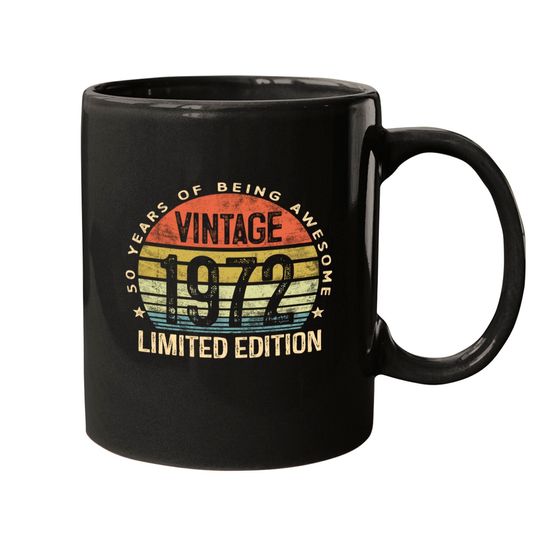 50 Year Old Gifts Vintage 1972 Limited Edition 50th Birthday Mugs