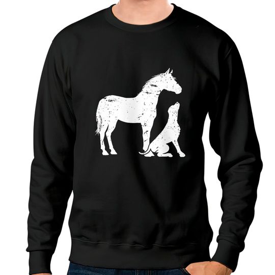 HORSE and DOG Motif for women and men Horse Dog Lover Sweatshirts