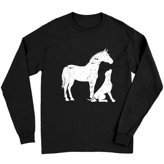 HORSE and DOG Motif for women and men Horse Dog Lover Long Sleeves