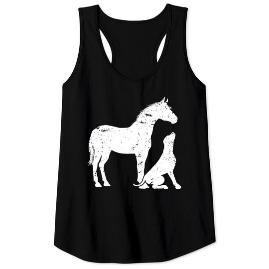 HORSE and DOG Motif for women and men Horse Dog Lover Tank Tops