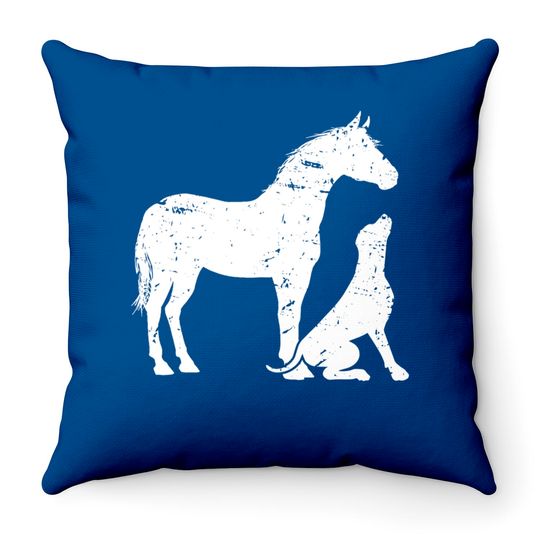 HORSE and DOG Motif for women and men Horse Dog Lover Throw Pillows