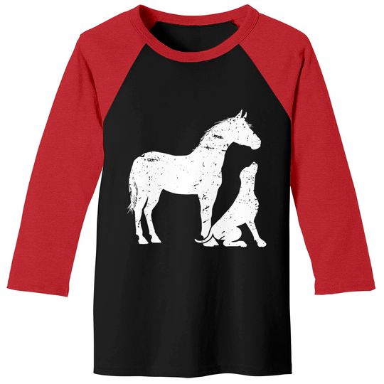 HORSE and DOG Motif for women and men Horse Dog Lover Baseball Tees