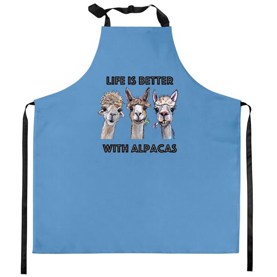 Life is Better with Alpacas Kitchen Apron, Alpaca Lover Kitchen Aprons