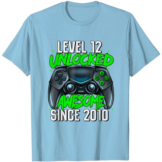 12th Birthday Gaming Level 12 Unlocked Awesome Sin T Shirt