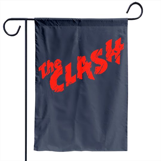 The Clash Scratched Red Logo Garden Flag