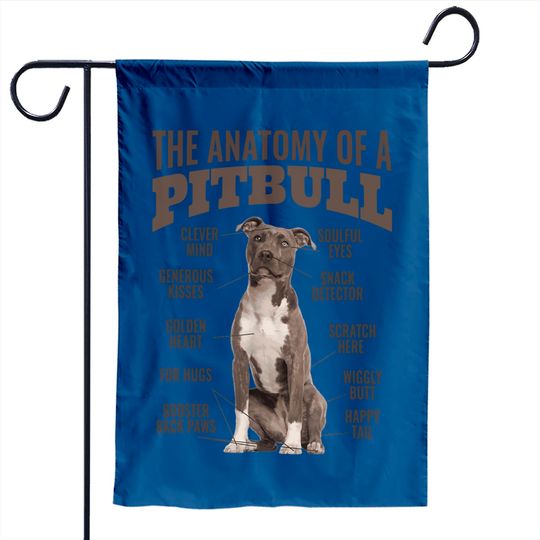 Anatomy Of A Pitbull Dog Lovers Garden Flag