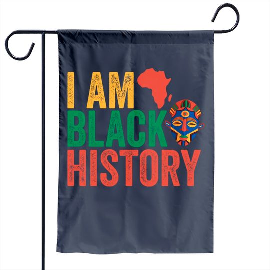 Black History Month Afro American I Am Black History Garden Flag