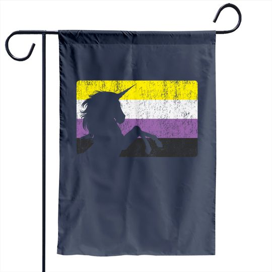 Nonbinary Pride Flag Garden Flag Non-binary Unicorn Pride Flag Vintage Nonbinary Gift