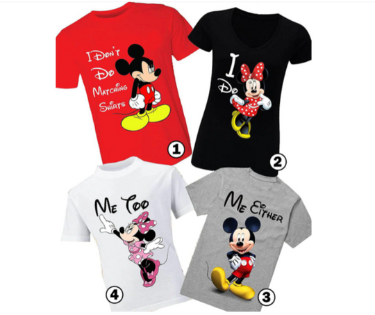 I Dont Do Matching Disney Family Mickey And Minnie 2023  T Shirt