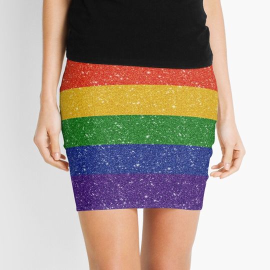Faux Rainbow Pride Flag Mini Skirt