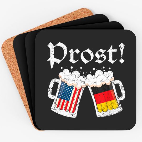 Oktoberfest 2021 American German Flag Beer Prost Coaster