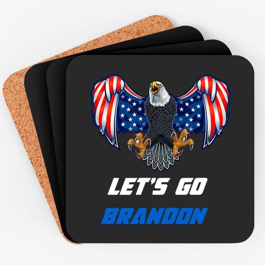Let's Go Brandon Flag Eagle Anti Bien Coaster